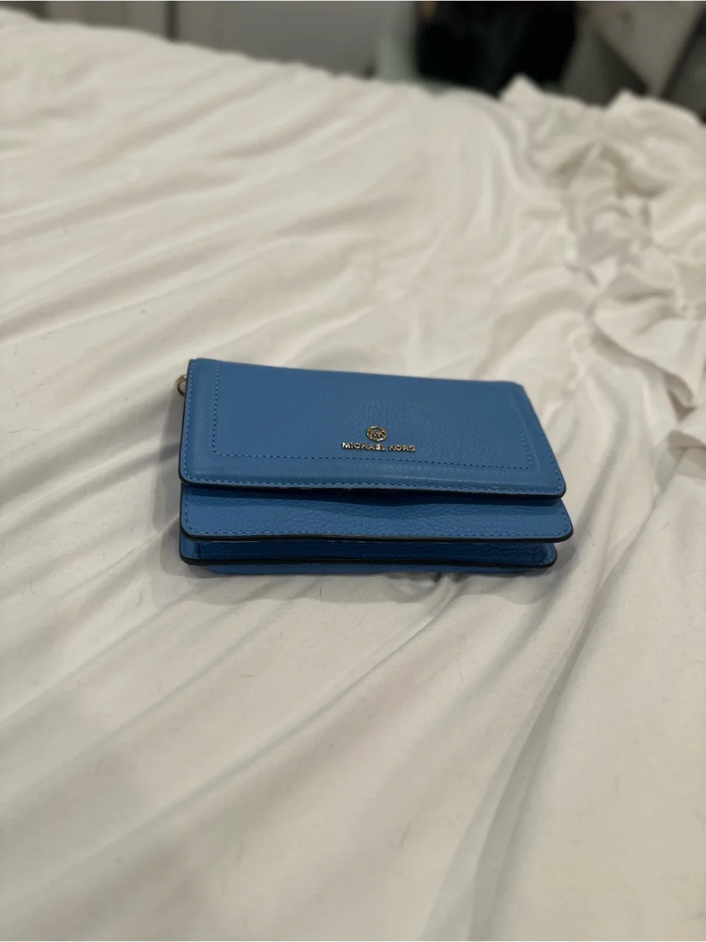 Michael Kors Bright Blue Pebbled Leather Continental Wallet NWOT